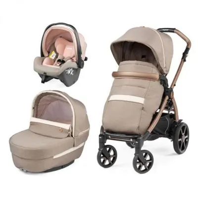 Carucior 3 in 1 Peg Perego Book, SLK, 0 - 22 kg, Mon Amour, Bej Roz