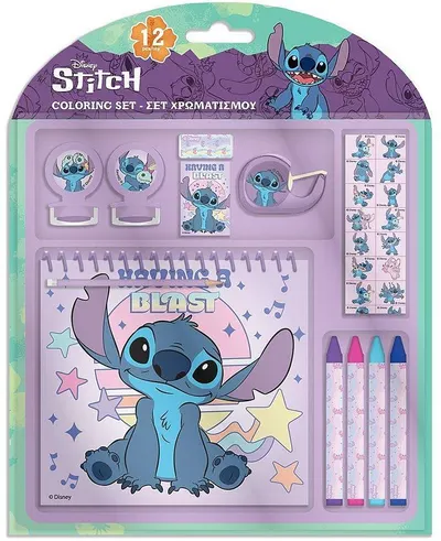 Set de colorat Diakakis Stitch - 12 piese