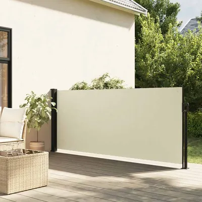vidaXL Copertina laterală retractabilă, crem, 100x500 cm
