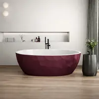 Cada freestanding burgundy, compozit 3D, ovala 167 x 82 cm, Foglia Armonia