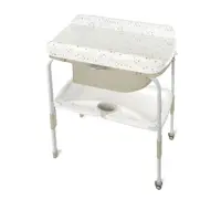 Cadita de baie cu suport, Jane, Flip Cu 2 pozitii anatomice, Cu masuta de infasat, Cu tavita si compartimente pentru accesorii, Conform cu standardele europene EN 17072:2018EN 12221:2008+A1:2013, Iris