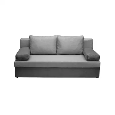 Canapea extensibila ANA, 3 locuri, cu lada depozitare, gri inchis + gri deschis, 185x82x80 cm
