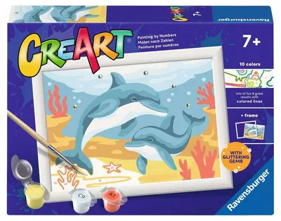 Set de pictură pe numere Ravensburger CreArt - Doi delfini
