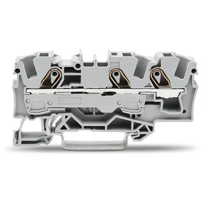 3-conductor through terminal block; 6 mm²; suitable for Ex e II applications; side and center marking; for DIN-rail 35 x 15 and 35 x 7.5; Push-in CAGE CLAMP®; 6,00 mm²; gray