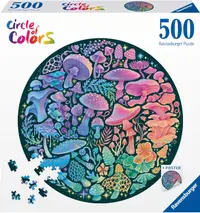 Puzzle rotund Ravensburger din 500 de piese - Ciuperci