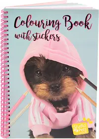 Carte de colorat cu autocolante Studio Pets - A4, cățeluș