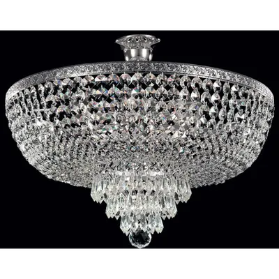 Candelabru Diamant crystal Palace 6 becuri dulie normala E27 230V Diam 50cm H45cm Nichel