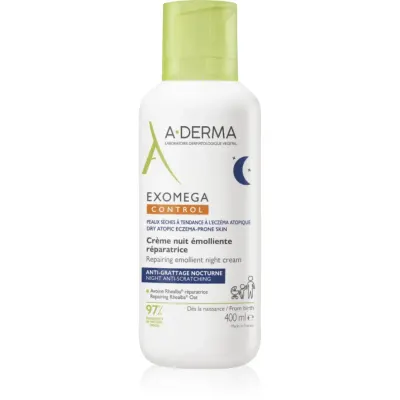 A-Derma Exomega Control Repairing Emollient Night Cream crema regeneratoare de noapte contra zgârierii 400 ml