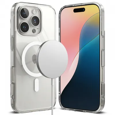 Husa MagSafe pentru Apple iPhone 16 Pro Max, Ringke, Fusion, Transparenta