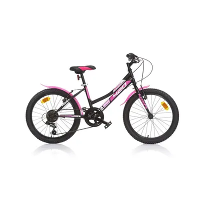 Bicicleta cu pedale, Dino Bikes, Mountain Bike, Cu 6 viteze, 20 inch, Pana la 130 cm, Negru