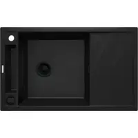Chiuveta bucatarie compozit dreptunghiulara cu picurator negru mat Deante Magnetic