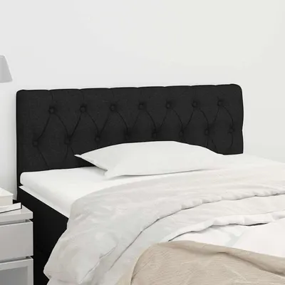 vidaXL Tăblie de pat, negru, 100x7x78/88 cm, textil