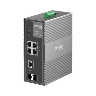Switch Industrial Easy Managed, 6 porturi:4× Gigabit RJ45 Ports (1× PoE++, 3× PoE+), 1× Gigabit Combo RJ45/SFP Slot, 1× Gigabit