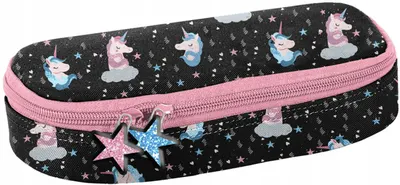 Penar școlar oval Paso Unicorn - negru