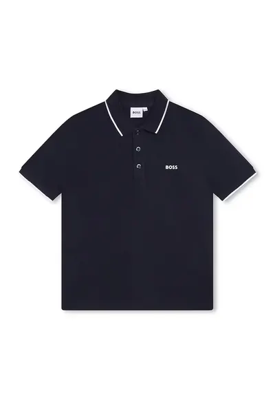 Tricou polo cu imprimeu logo discret - Bleumarin