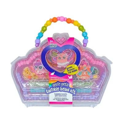 Set mărgele copii, Genie Pets Twinkle Bead Kit Bufniță, 270+ piese, 3 pandantive, brățări și coliere, 3+ ani