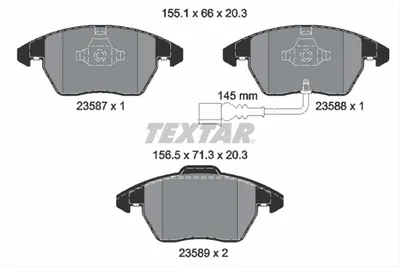 Set placute frana fata Textar 2358701 Audi, VW, Skoda, Seat