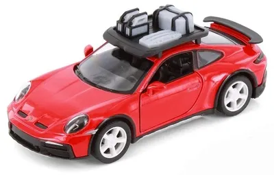 Mașinuță metalică Kinsmart - Porsche 911 GT2 RS, cu portbagaj, 1:36, roșu