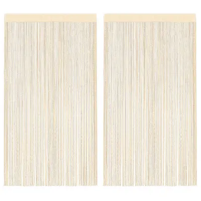 vidaXL Draperii cu franjuri, 2 buc., 100 x 250 cm, crem