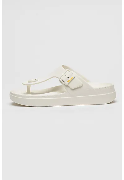 Papuci flip-flop cu model uni Eva - Alb murdar