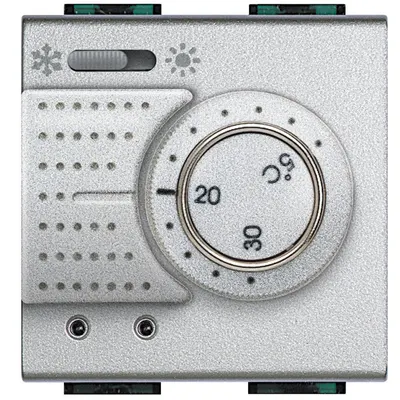 Termostat electronic comutator vara/iarna Bticino Living Light NT4442, argintiu