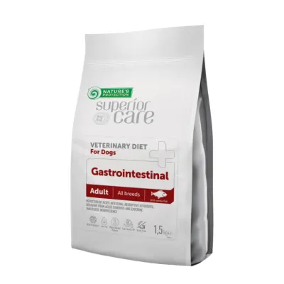 NATURES PROTECTION Superior Care Veterinary Diet Gastrointestinal White, XS-XL, Pește, dietă veterinară, hrană uscată câini, sistem digestiv, 10kg