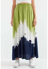 Fusta maxi BigDart - talie elastica - gradient - viscoza - Verde