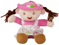 Păpușă moale Amek toys -Fata cu palarie, 14 cm