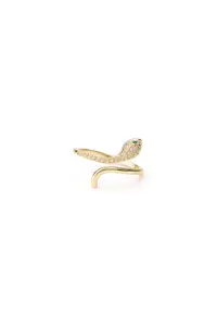 Inel Panthere - aliaj metalic placat cu aur de 14K - incrustrat cu cristale Zirconia - dimensiune reglabila