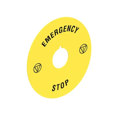 Plastic Disk For Mushroom Head Pushbuttons, Emergency/stop Ø90mm / 3.5in