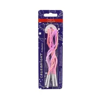 Set 6 lumânări pentru tort, curbate, roz, mov și roșu, Celebright, 14 cm