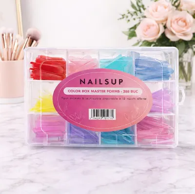 Tipsuri Reutilizabile NAILSUP Color Box Master Forms, 288 buc