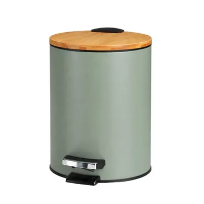 Coș de gunoi, cu pedală, capacitate 3l, culoarea verde închis, 17x24 cm