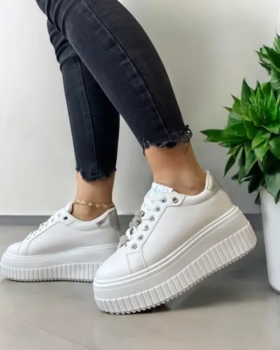 Adidasi dama casual albi La241 T13-3
