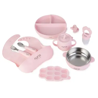Set Diversificare Din Silicon Nurio , 9 Piese, Roz