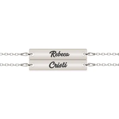 Chris - Set bratari personalizate tablita cu nume pentru cuplu din argint 925