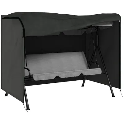 Outsunny Husă pentru balansoar de grădină, husa pentru balansoar Hollywood, prelată de protecție, impermeabilă, 205 x 124 x 164 cm, Gri închis | Aosom Romania