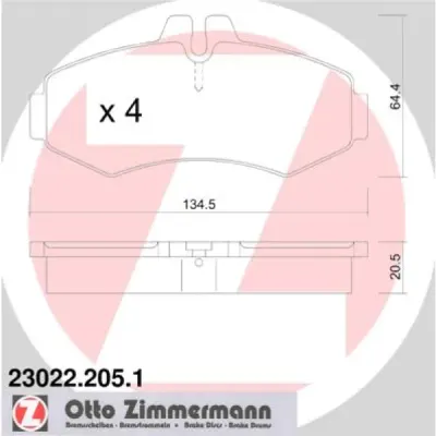 Set placute frana, frana disc ZIMMERMANN 23022.205.1