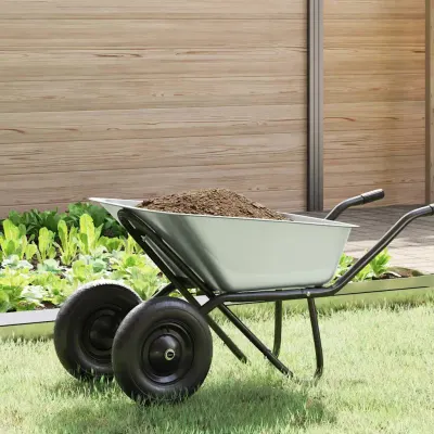 vidaXL Înlocuire tavă pentru roabă Argintiu 88 x 60 x 32 cm