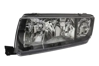 Far stanga potrivit SKODA FABIA I, FABIA I PRAKTIK - (H3/H7, reglaj electric, cadru negru, fundal cromat)