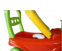Masinuta copii Ride-On fara pedale Polo red cu spatiu de depozitare sub scaun, spatar detasabil, volan cu claxon