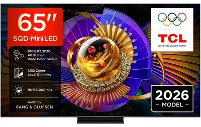 Televizor smart TCL - 65C7L, 65", 4K, SQD-Mini LED, 144Hz Native /288 VRR Game Accelerator, Bang & Olufsen, Google TV, Black