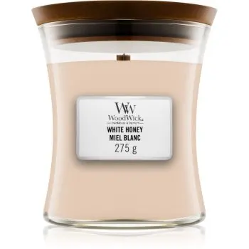 Woodwick White Honey Miel Blanc lumânare parfumată cu fitil din lemn