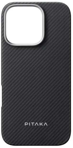 Husă Pitaka - MagEZ Case 5, iPhone 16 Pro Max, Black/Grey Twill