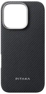 Husă Pitaka - MagEZ Case 5, iPhone 16 Pro Max, Black/Grey Twill