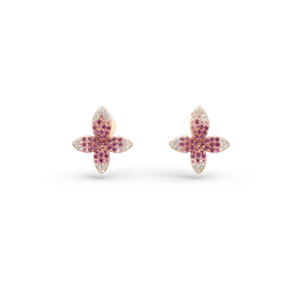 Cercei din aur roz cu safire roz de 0.9ct si diamante de 1.14ct