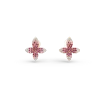 Cercei din aur roz cu safire roz de 0.9ct si diamante de 1.14ct