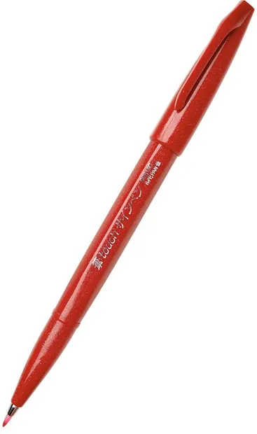 Marker pensula Pentel Sign Pen - SES15C, rosu