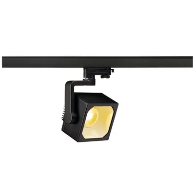Iluminat decorativ pe sina, Melodii CUBE EURO, la fata locului negru pentru 240V track 3 faze, LED, 3000K, negru, 60 °, incl. adaptor 3 faze