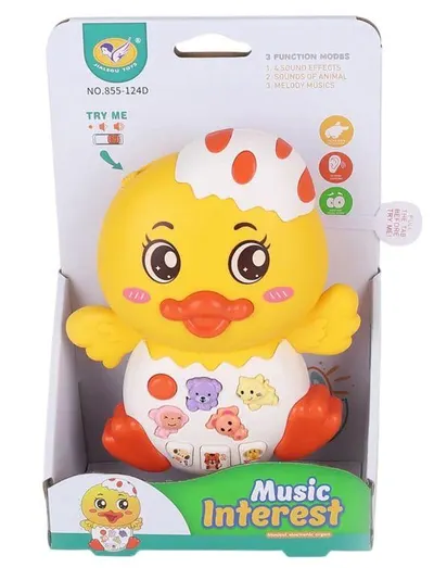 Jucărie muzicală pentru bebeluși Raya Toys – Rățușcă cu sunete și lumini